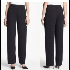 St. John Collection Santana Knit Wide Leg Pull On Pants Black SZ 12